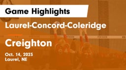 Laurel-Concord-Coleridge  vs Creighton  Game Highlights - Oct. 14, 2023
