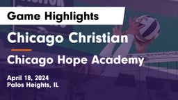 Chicago Christian  vs Chicago Hope Academy  Game Highlights - April 18, 2024