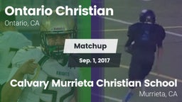 Matchup: Ontario Christian vs. Calvary Murrieta Christian School 2017