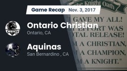 Recap: Ontario Christian  vs. Aquinas   2017