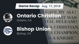Recap: Ontario Christian  vs. Bishop Union  2018