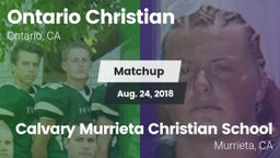Matchup: Ontario Christian vs. Calvary Murrieta Christian School 2018