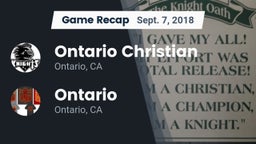 Recap: Ontario Christian  vs. Ontario  2018