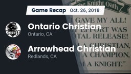 Recap: Ontario Christian  vs. Arrowhead Christian  2018