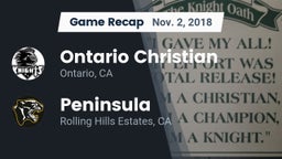 Recap: Ontario Christian  vs.  Peninsula  2018
