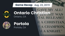Recap: Ontario Christian  vs. Portola  2019