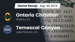 Recap: Ontario Christian  vs. Temescal Canyon  2019