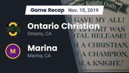 Recap: Ontario Christian  vs. Marina  2019
