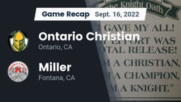 Recap: Ontario Christian  vs. Miller  2022