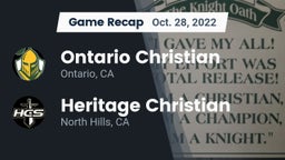Recap: Ontario Christian  vs. Heritage Christian   2022