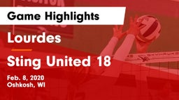 Lourdes  vs Sting United 18 Game Highlights - Feb. 8, 2020