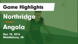 Northridge  vs Angola  Game Highlights - Dec 10, 2016