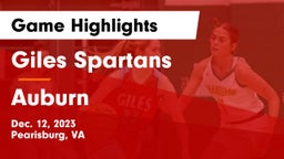 Giles  Spartans vs Auburn  Game Highlights - Dec. 12, 2023
