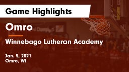 Omro  vs Winnebago Lutheran Academy  Game Highlights - Jan. 5, 2021