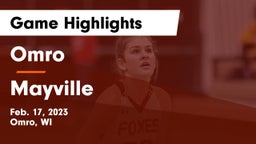 Omro  vs Mayville  Game Highlights - Feb. 17, 2023