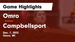 Omro  vs Campbellsport  Game Highlights - Dec. 7, 2023