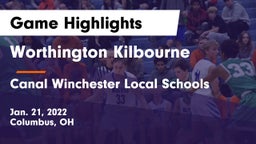 Worthington Kilbourne  vs Canal Winchester Local Schools Game Highlights - Jan. 21, 2022