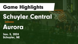 Schuyler Central  vs Aurora  Game Highlights - Jan. 5, 2024