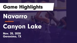 Navarro  vs Canyon Lake  Game Highlights - Nov. 20, 2020