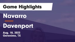 Navarro  vs Davenport  Game Highlights - Aug. 18, 2023