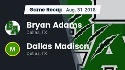 Recap: Bryan Adams  vs. Dallas Madison  2018