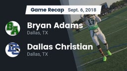 Recap: Bryan Adams  vs. Dallas Christian  2018