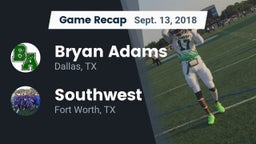 Recap: Bryan Adams  vs. Southwest  2018