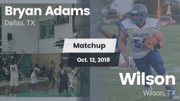 Matchup: Bryan Adams vs. Wilson  2018