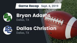 Recap: Bryan Adams  vs. Dallas Christian  2019