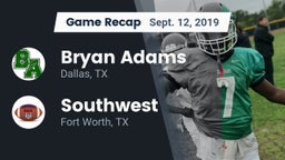 Recap: Bryan Adams  vs. Southwest  2019