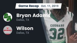 Recap: Bryan Adams  vs. Wilson  2019