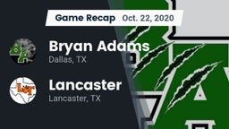 Recap: Bryan Adams  vs. Lancaster  2020