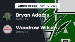 Recap: Bryan Adams  vs. Woodrow Wilson  2020