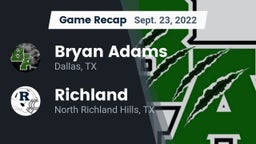 Recap: Bryan Adams  vs. Richland  2022