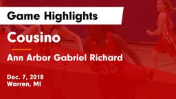 Cousino  vs Ann Arbor Gabriel Richard  Game Highlights - Dec. 7, 2018
