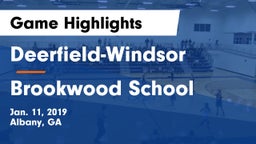 Deerfield-Windsor  vs Brookwood School Game Highlights - Jan. 11, 2019