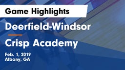 Deerfield-Windsor  vs Crisp Academy Game Highlights - Feb. 1, 2019