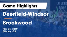 Deerfield-Windsor  vs Brookwood  Game Highlights - Jan. 25, 2019