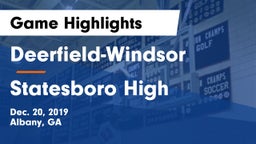 Deerfield-Windsor  vs Statesboro High Game Highlights - Dec. 20, 2019