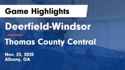 Deerfield-Windsor  vs Thomas County Central  Game Highlights - Nov. 23, 2020