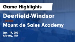Deerfield-Windsor  vs Mount de Sales Academy  Game Highlights - Jan. 19, 2021