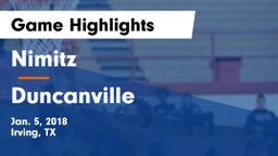 Nimitz  vs Duncanville  Game Highlights - Jan. 5, 2018