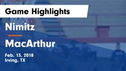 Nimitz  vs MacArthur  Game Highlights - Feb. 13, 2018