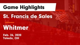 St. Francis de Sales  vs Whitmer  Game Highlights - Feb. 26, 2020