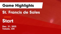 St. Francis de Sales  vs Start  Game Highlights - Dec. 21, 2023