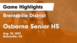Brentsville District  vs Osborne Senior HS Game Highlights - Aug. 28, 2023