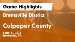 Brentsville District  vs Culpeper County  Game Highlights - Sept. 11, 2023