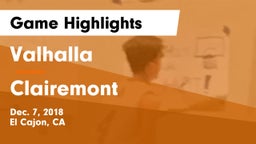 Valhalla  vs Clairemont  Game Highlights - Dec. 7, 2018