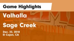 Valhalla  vs Sage Creek Game Highlights - Dec. 22, 2018