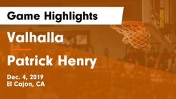 Valhalla  vs Patrick Henry  Game Highlights - Dec. 4, 2019